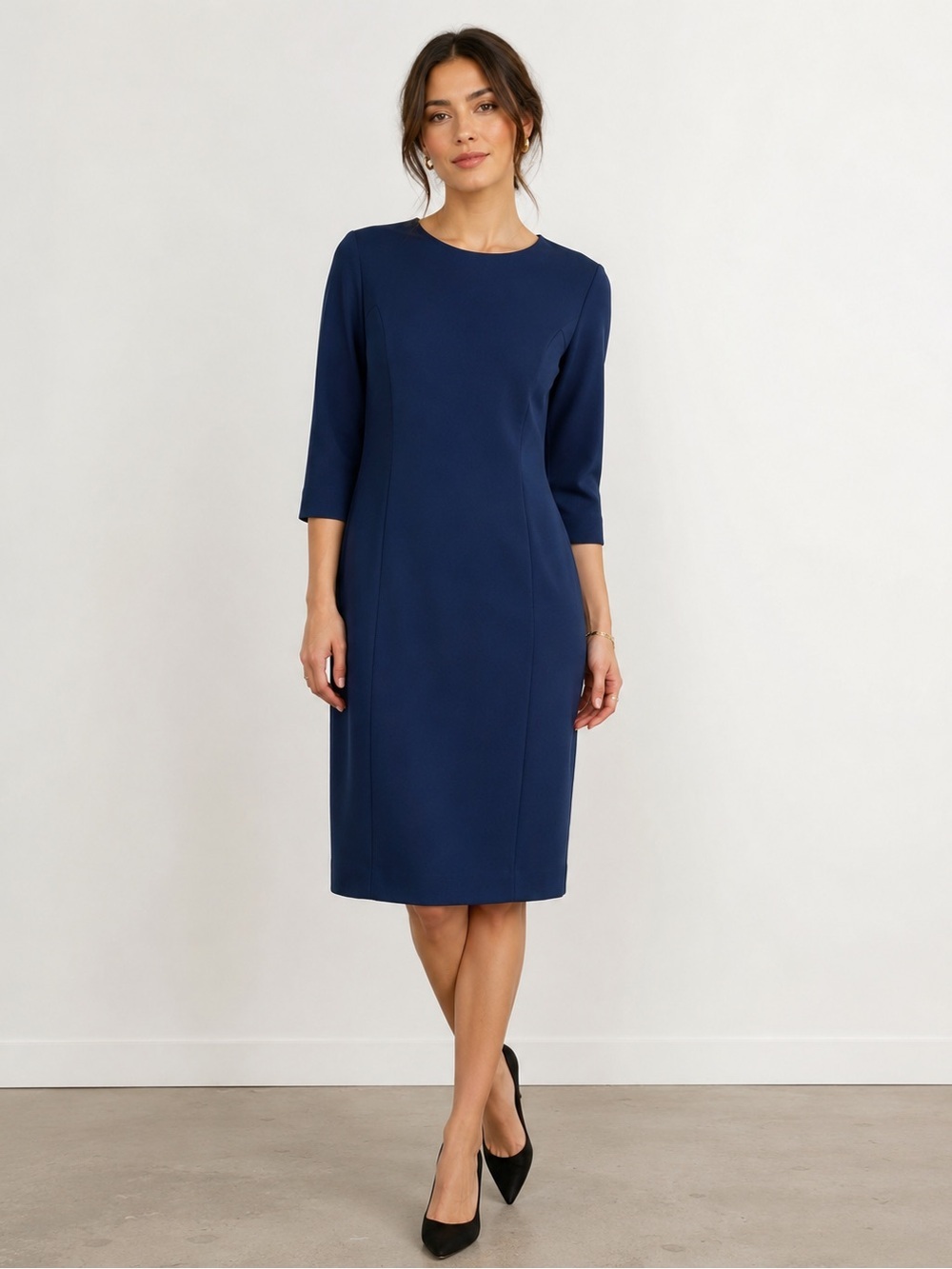 By Malene Birger Navy Bracelet Sleeve Dress Sz 36